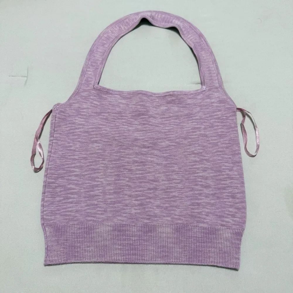 Abercrombie & Fitch Women’s Light Pink Knit Halter Crop Top Size Medium